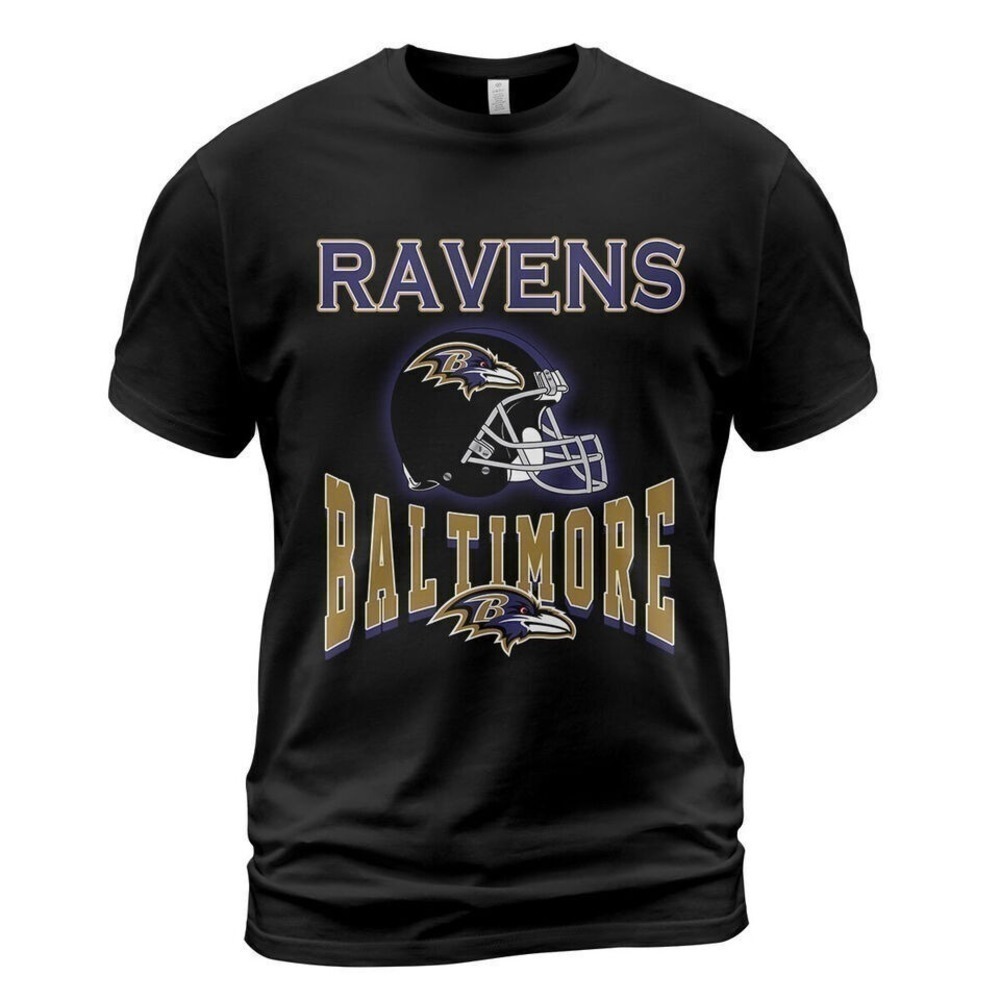Baltimore Ravens Football NFL Team Fan Retro Art Graphic T-Shirt